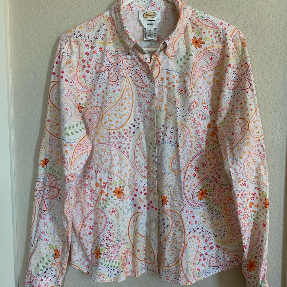Talbots paisley button down shirt. Size M.